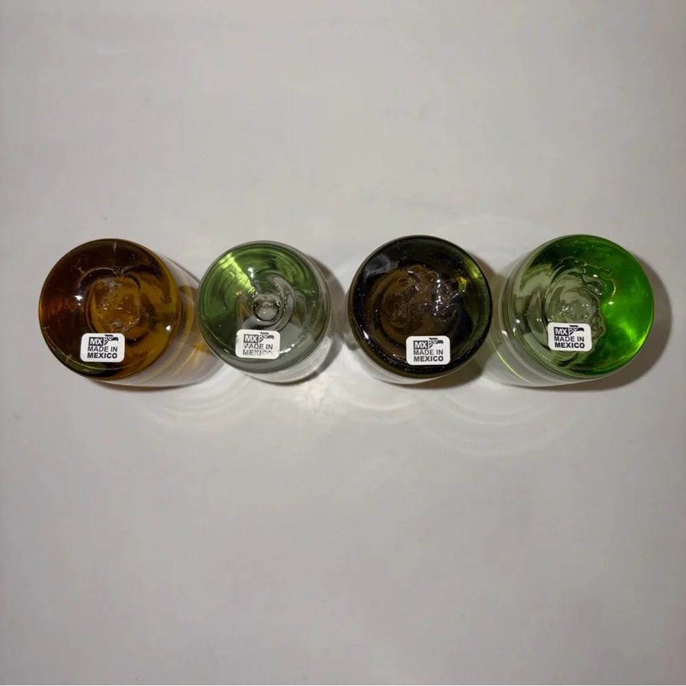 Crate&Barrel brown and Green Shot Glass Set